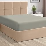 Pure 100% Cotton King Fitted Sheet, Luxurious 400 Thread Count Long Staple Sateen Weave, 15