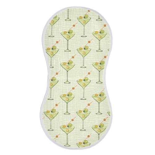 vvfelixl Muslin Burp Cloths Cartoon Olive Skewer Cocktail Baby Washcloths for Baby Girl Boys 2 Pack