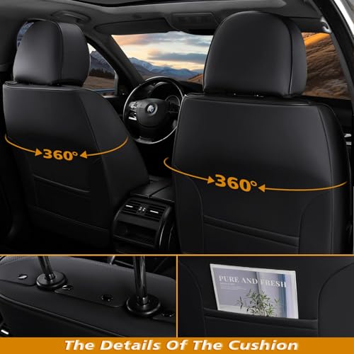 Image of Coverado Car Seat Covers, Car Seat Covers Front Seats, 2-Pack Front Seat Cover, Nappa Leather Waterproof Seat Covers, Car Seat Protectors, Automotive Seat Covers Universal Fit for Most Vehicles