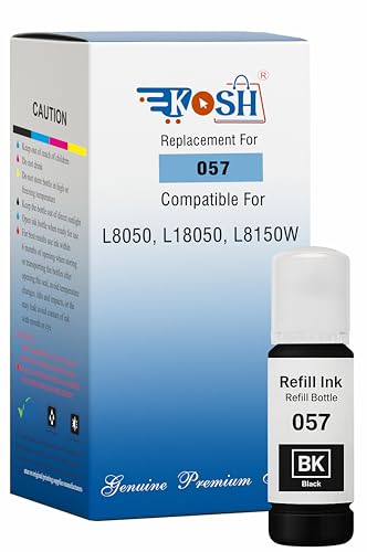 Image of KOSH 057 Refill Ink Suitable for L8050, L18050, L8150W Printers (1, Black Pack of 1)