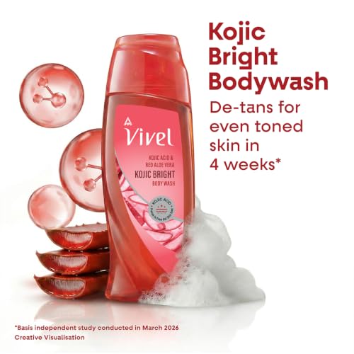 Image of Vivel Kojic Bright Body Wash 200ml|With Kojic Acid & Red Aloe Vera |De tan for Even Toned Skin | Dermatologist Recommended | No Paraben | For Men & Women