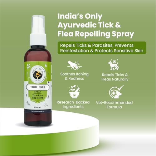 Image of FUR BALL STORY Herbal Tick & Flea Spray for Dogs | Anti Tick & Flea Pet Spray | Helps Repel Ticks & Fleas, Soothe Itchy Skin & Freshen Coat | Eucalyptus, Tulsi & Lemongrass | 100ml