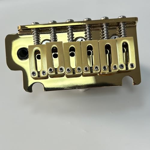OVSAL Brass Bridge Saddles 10.5mm Tremolo Bridge Saddles for Fender Strat Stratocaster Tele Telecaster 6 String Electric Guitar Saddles