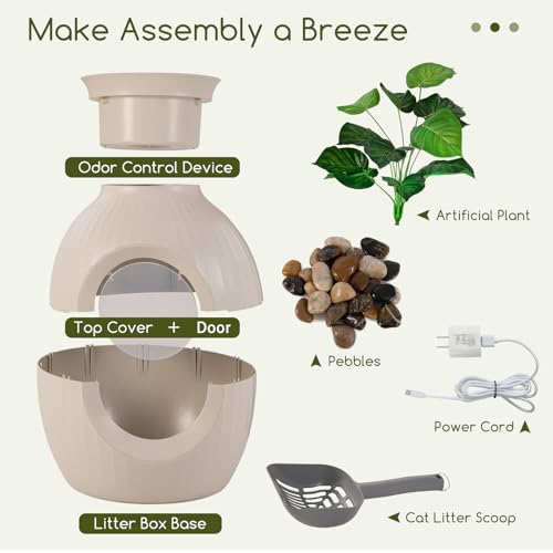 Caja de arena oculta para gatos Tangkula con sistema antiolor miniatura 7