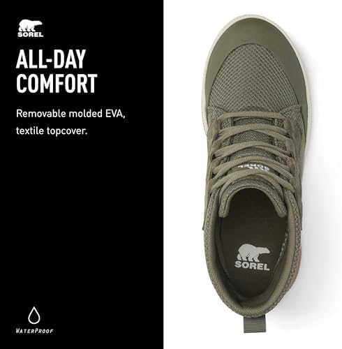 Sorel Women's Out N About III Mid Sneaker Waterproof Shoes - Stone Green, Gum 2 - Size 6.5 | Image 3
