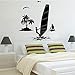 Adesivo da parete Windsurfista, in vinile, motivo: gabbiano, decorazione per la casa, per bambini, per imbarcazioni e imbarcazioni