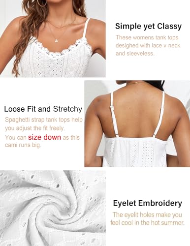 HOTOUCH Camisole for Women V Neck Spaghetti Strap Tank Tops Sleeveless Blouses Loose Fit2
