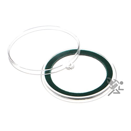 (10) Air-tite 39mm Green Velour Colored Ring Coin Holder Capsules with Loop Holders for 1oz Silver & Copper Rounds Casino Chips