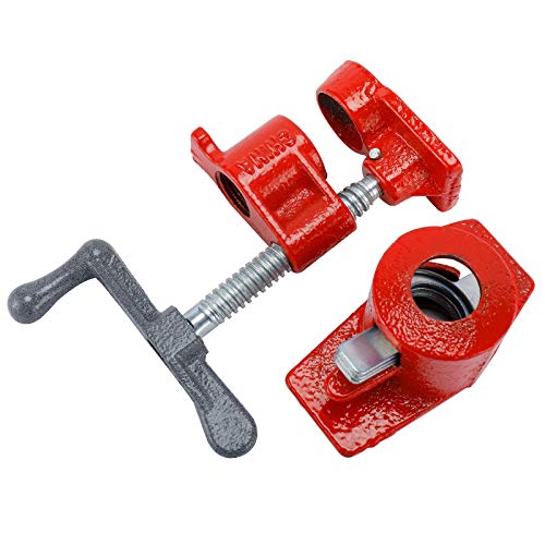Luckyhigh 4 Pcs 1/2 Inch T Handle Wood Gluing Pipe Clamp Cast Iron Heavy Duty Woodworking Clamps #TOP4