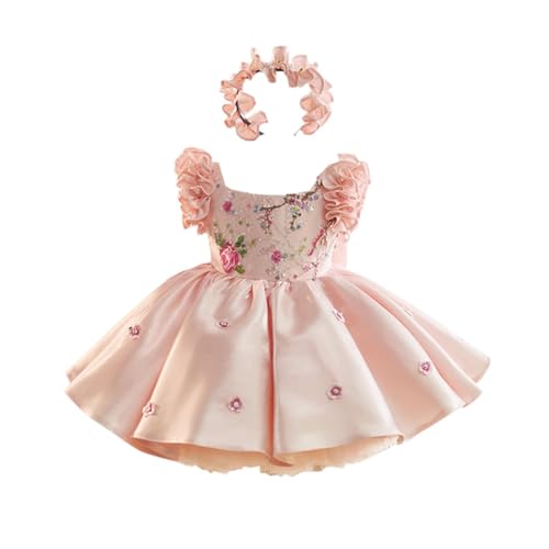 Girls' Dresses Flying Sleeve Puffy Princess Dresses Flower Girl Wedding Birthday Party Dresses