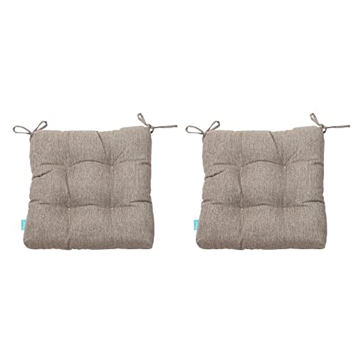 Image of QILLOWAY Indoor /Outdoor Square Seat Patio Cushion -Pack of 2,19-Inches (TAN /Grey)