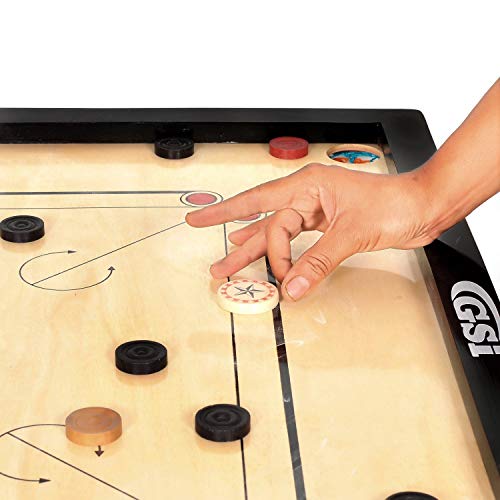 Image of GSI Superior Matte Finish Full Size Carrom Board with Coins Striker and Boric Powder for kids and adult, Beige (Large 32 inch)