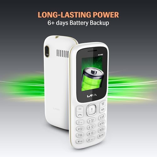 Image of Lava A3 Vibe Dual Sim Keypad Mobile Phone | 1750mAh Big Battery | 1.8 inch Large Display | 7 Languages Read & Write Support | Vibration Alert (White Beige)