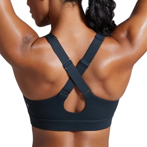 Image of CRZ YOGA Butterbreeze Cross Back Sports Bras | Medium Support, Removable Pads, Training, Fast Dry, Scoop Neck, Cut-Out, Adjustable Wide Straps, for Women
