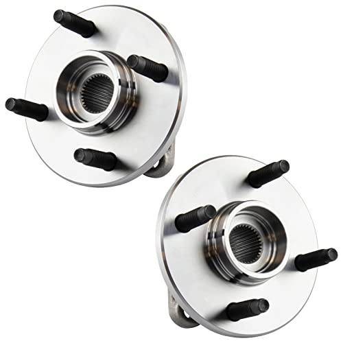 Image of TRQ Front Left and Right Wheel Bearing and Hub Assembly Set 2 Piece Compatible with 2005-2010 Chevrolet Cobalt Without ABS Brakes with 4 Lug Wheels 2003-2007 Saturn Ion 2007-2009 Pontiac G5