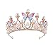 zunruishop Couronne de Cristal Princesse Couronne pour Filles Papillon diaras diaras Anniversaire Cristal Couronne Performance de Mariage Mannequin poitral Couronne d'anniversaire