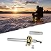 1PC Pen Fishing Pole Mini Pocket Fishing Rod Portable Telescopic Pocket Fishing Pole Fishing Accessory (Silver),Fishing Gear