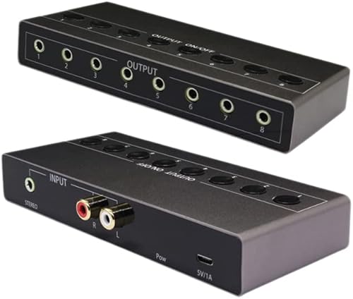 AV a aux Cable hub hembra 0.138 in Audio analógico estéreo Jack Socket Mixer Cable Adaptador de auriculares RCA Altavoz Extensor Divisor 1 en 2 3 4