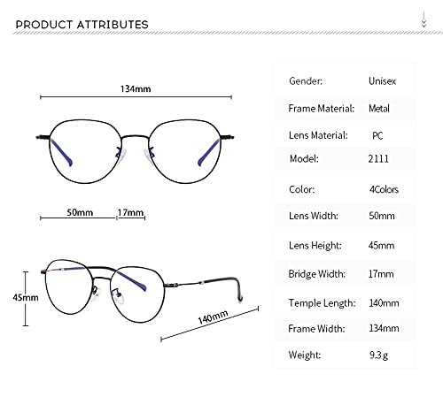 AFERLITE Gold Series Unisex Round Computer Glasses (Metallic gold) 2
