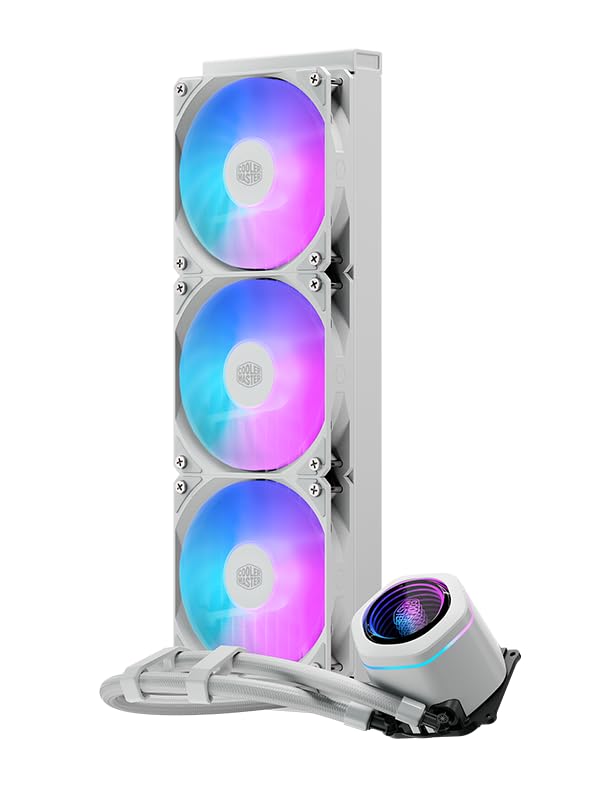 Image of Cooler Master ML 360 Core Nex ARGB CPU Liquid Cooler White | Support LGA1851, LGA1700, AM5, AM4 Socket | Dual Chamber Pump | 360mm AIO | High Perfomance Fans | Infinity Mirror Design