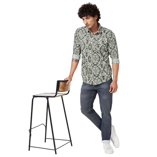 Image of Spykar Men's Regular Fit N /A Full Sleeve Printed Casual Shirts