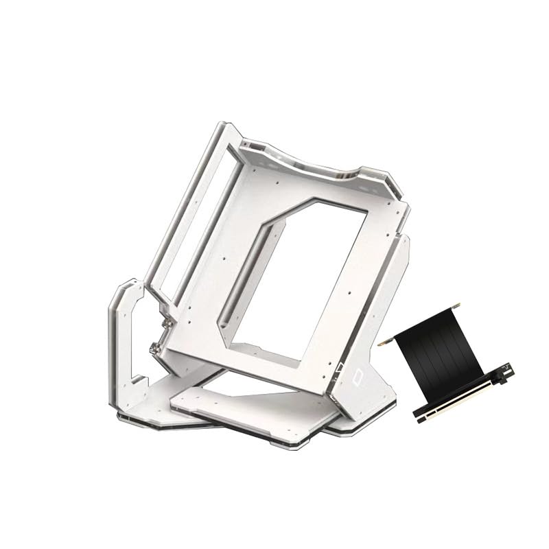Gabinete para PC tipo plataforma de pruebas abierto ITX, compatible con placas Mini-ITX, Micro-ATX y ATX, material acrílico, color blanco