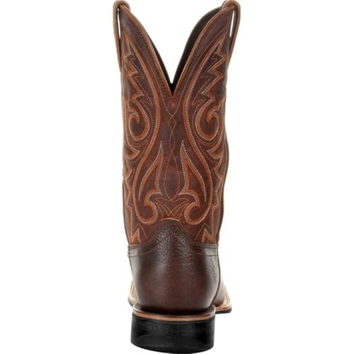 Men’s Western Cowboy Boots Chunky Sole Embroidered Vintage Square Toe Pull-On Cowboy Boot4