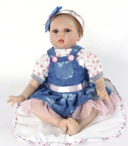HUYRP 22 Pulgadas - 55cm Muñeca Reborn Muñecas Reborn Niña Silicona Bebé Reborn Muñeca Bebé Cuerpo De Tela Realista Bebé Lifelike