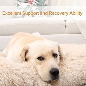 Ksiia dog crate bed washable dog beds for large dogs deluxe plush fluffy comfy thick kennel pad anti slip  anti scratch pet sleeping mat 35 x 23 inch camel   cucciolini doodles