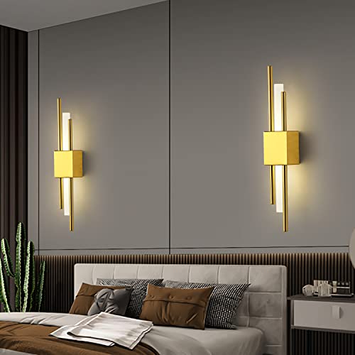 Sxtiger Modern LED Wall Light Indoor Lighting, 50CM LED Acrylic Gold Wall Sconce Lamp, Warm White 4000K - Image 3
