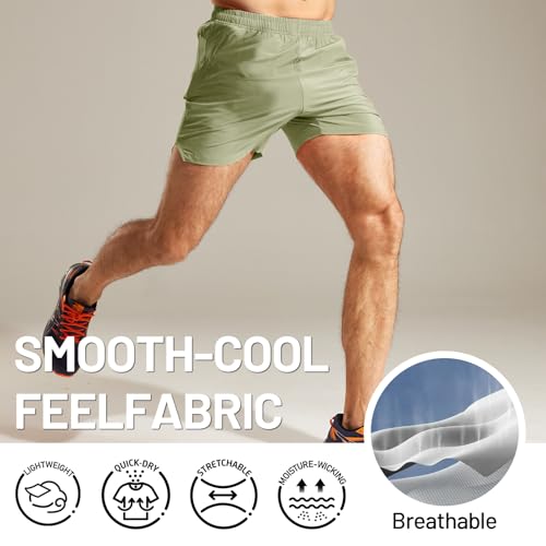 Image of MIER Men's Workout Running Shorts Lightweight Active 5 Inches Shorts with Pockets, Quick Dry, Breathable