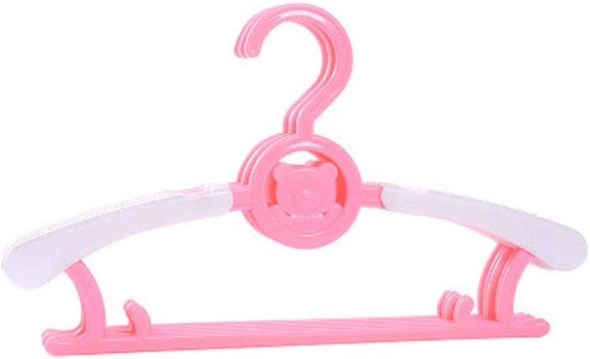 5/10pcs Child Clothes Rack Plastic Kids Hangers Portable Non-Slip No Trace Windproof Pants Clip Household Closet Wardrobe Storage(A,Quantity 10)