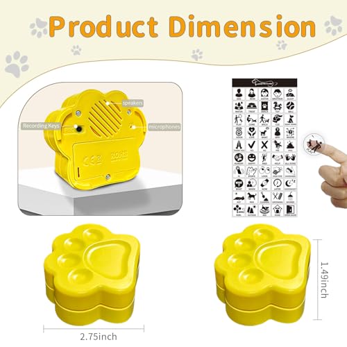 MMGGAISH 6 Colorful Dog Training Buttons, Paw Recording Button, Dog Communication Buttons, Waterproof Pad, Training Stickers - Image 4