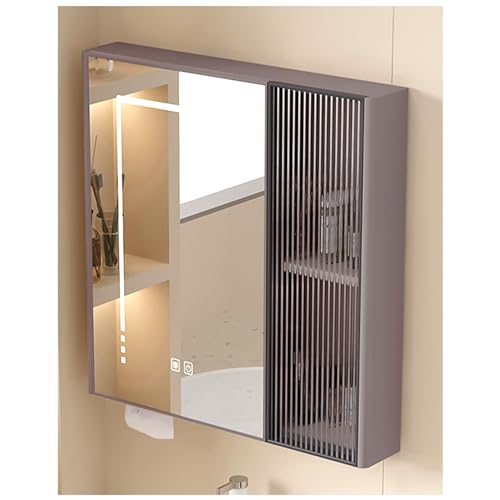 Botiquín antivaho iluminado LED con espejo y almacenamiento para organización de baño