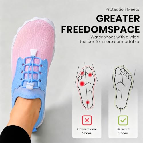Image of Barefoot Water Shoes for Men Women 2026 Quick Dry Athletic Shoes Non-Slip Wide Toe Aqua Footwear Beach Swim Hiking Kayaking Yoga Outdoor Sport