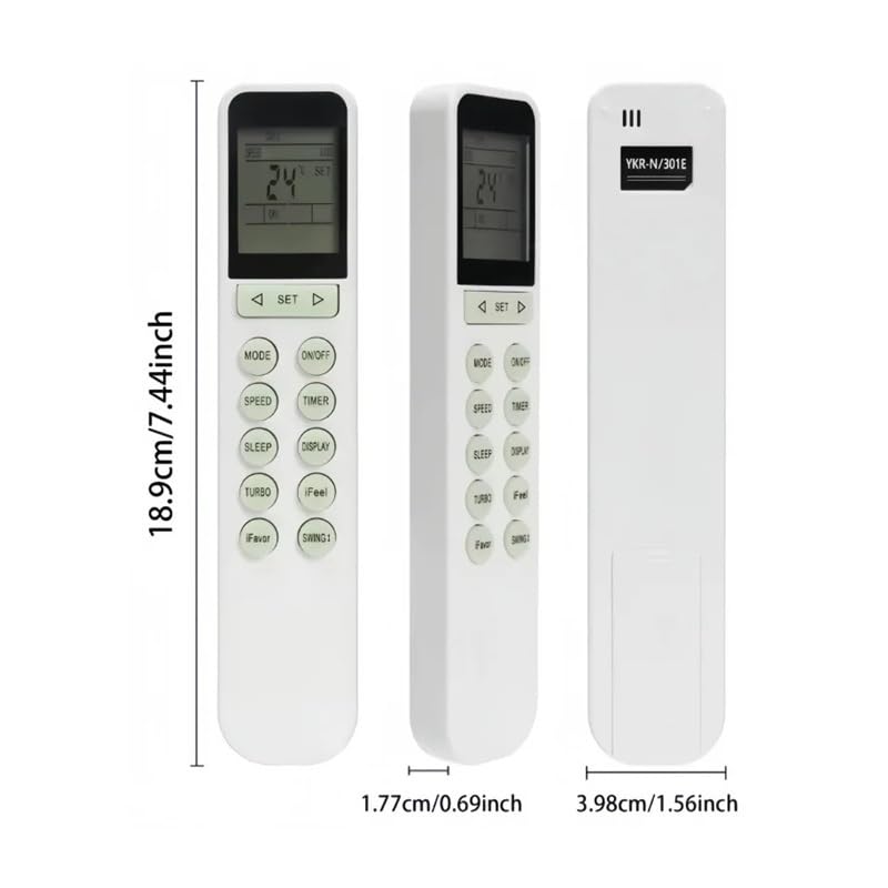 1 Mando a Distancia de Repuesto YKR-N/301E Compatible con Aire Acondicionado AUX Kelvinator Fusion Airton YKR-N/001E YKR-N/002E YK-N/30
