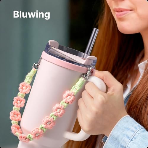 Image of Water Bottle Handle Strap for Stanley Cup, Owala and Most 12-40oz Bottles | Handle Strap for Hydro Flask, for HydroJug, Easy To Carry, Boho Hand-Woven, for Commutes, Outdoor Use