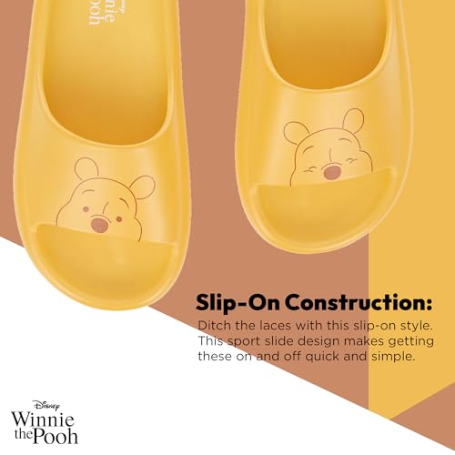 Disney Ladies Winnie The Pooh Slides - Ladies Classic Winnie The Pooh Comfort Foam Slide Sandals Winnie The Pooh Slip On Slides4