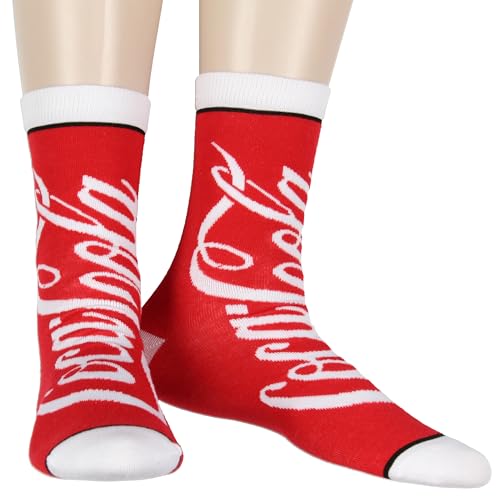 Mad Engine Coca-Cola Coke Crew Socks Bottles And Cans Soda Pop Drink Print 2 Pack2