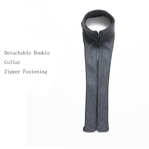 Image of INVACHI Men's Wool Blend Coat Warm Winter Trench Coat with Detachable Soft Scarf Single Breasted Pea Coat