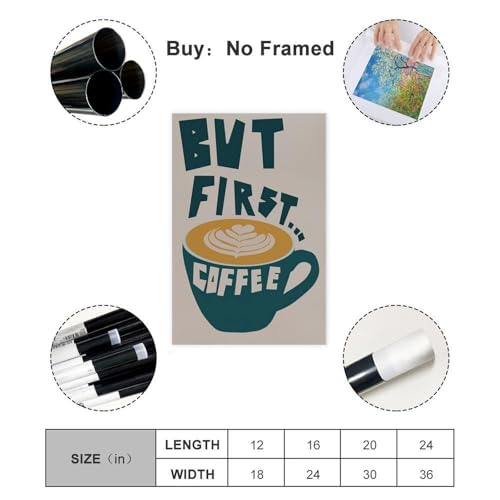 Poster rétro café en toile pour une déco de chambre et bureau stylée