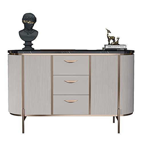QINJIE Aparador Moderno para Buffet, Cocina, Armario de Almacenamiento para Buffet, mesas de televisión, con 2 Puertas, 3 cajones, para Uso en el Comedor del Buffet del hogar,B