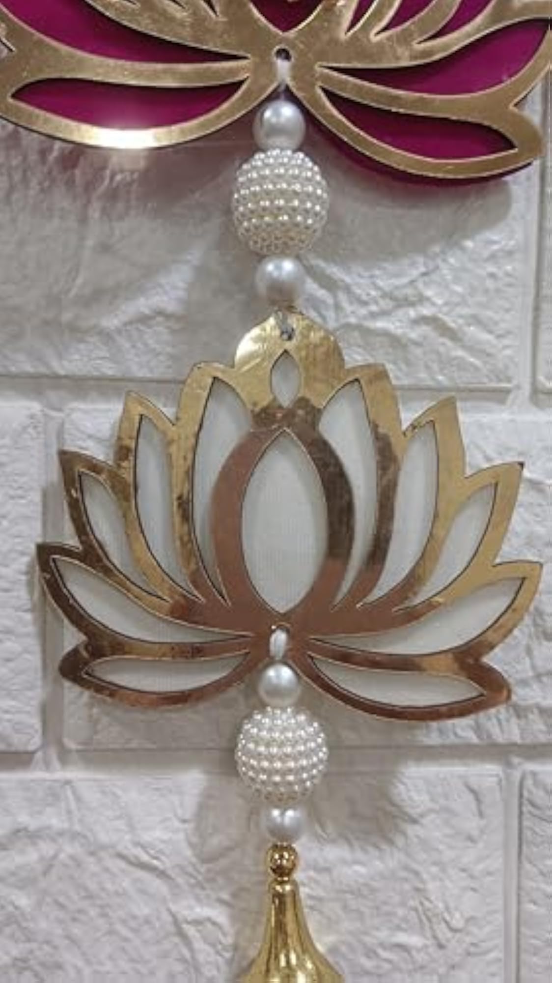 Handmade Wall Decor Cardboard Lotus with Latkan String