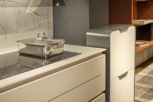 Arregui Round CR441-R Pattumiera Differenziata 4 Scomparti | 4X 17L (68L) | Contenitore In Acciaio Da Interno | Mobile Raccolta Differenziata Design | Cestino Spazzatura Cucina | Antracite E Bianco - 2