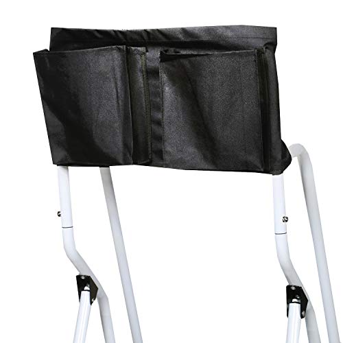 SUPPORT PLUS Folding 3-Step Safety Step Ladder - Padded Side Handrails - Attachable Tool Pouch Caddy
