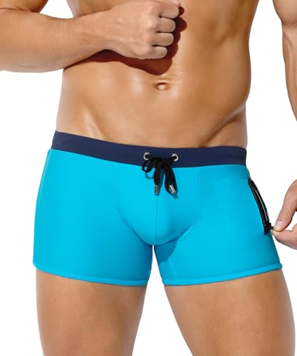 Casey Kevin Bañador Hombre Corto, Bañador Natacion Hombre Traje de Baño para Hombres Calzoncillos Secado Rápido Elástica Pantalones Cortos con Bolsillo y Cordón para Surf Natación SPA