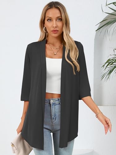 Image of Women's Lightweight Open Front Cardigans Casual Soft Drape Spring Summer Fall Cardigan S-3XL
