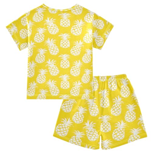 White Pineapples Summer Cute Pajama Sets, Short Sets for Daily Wears and Sleep Wears2