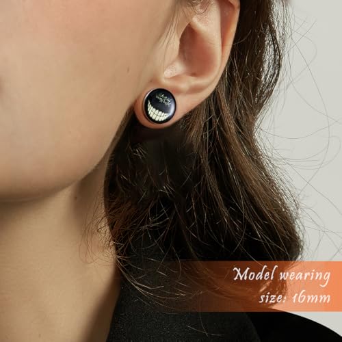 2PCS Stainless Steel Fluoresscence Piercing Ear Gauges Epoxy Screw Fit Ear Plugs Tunnels Allergy Free Expander Earrings For Women Men Body Piercing Jewelry3