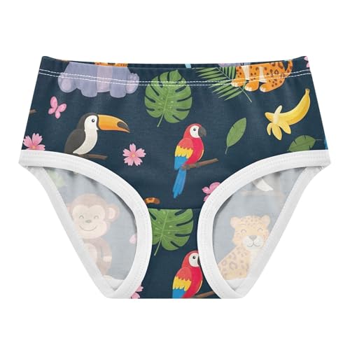 Toddlers Underwear Floral 2t Cotton Panties Little Girl Durable Undies Kids Briefs Cute Cartoon Jungle Animals Blue